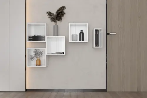 Leno Minimalist Tasarım Açık Raflı Duvar Ünitesi Asma Konsol Ve Dresuar Nrg-Drs-1001