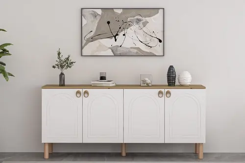 Lotus Bohem Tarz Konsol, Beyaz Artisan