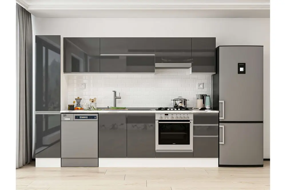 Alvinka 280X210 Cm Mutfak Dolabı, Mb E80B40S40 1 Antrasit Suntalam