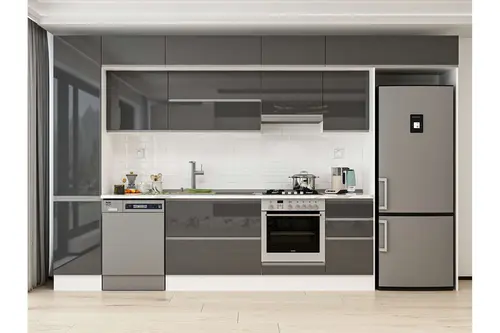 Alvinka 370X240 Cm Mutfak Dolabı, Mbb E80B45S45 1 Antrasit Suntalam