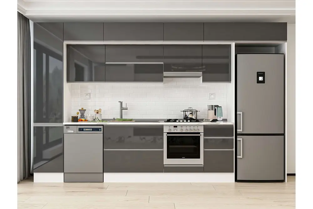 Alvinka 370X240 Cm Mutfak Dolabı, Mbb E80B45S45 1 Antrasit Suntalam