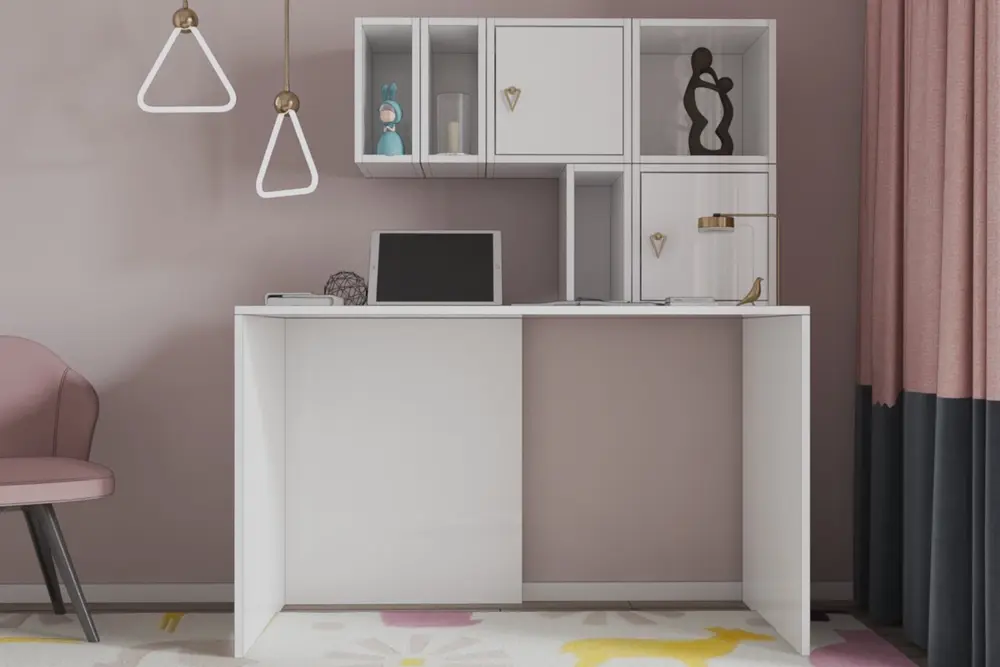Minimalist Çalışma Masası, Tasarım Beyaz