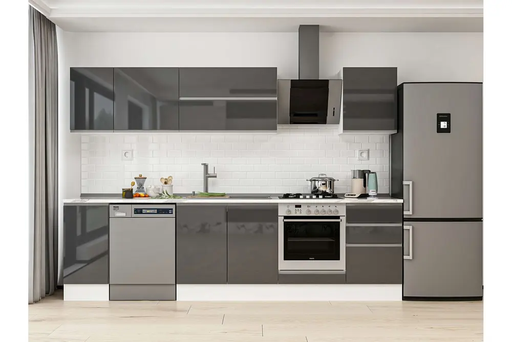 Alvinka 290X210 Cm Mutfak Dolabı, M E80S40S50 2 Antrasit Suntalam