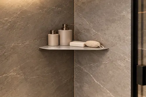 Paslanmaz Çelik Banyo Köşe Rafı, Gümüş Gri, 1515 Cm