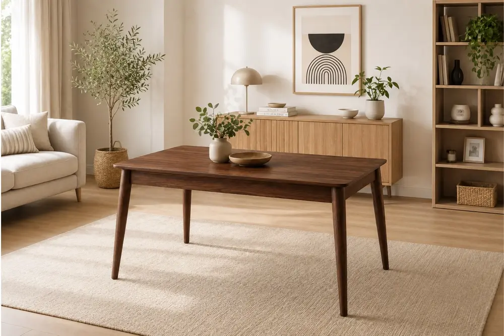 Retro Sabit Mutfak Masası, 110 Cm, Ceviz