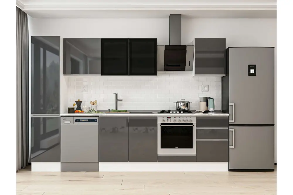 Alvinka 295X210 Cm Mutfak Dolabı, Mb E80B45S50 3 Antrasit Suntalam