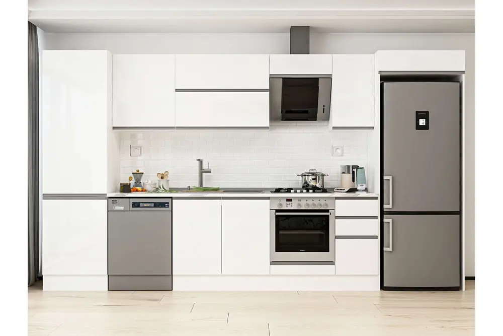 Alvinka 380X222 Cm Mutfak Dolabı, Mbb E80B60S40 2 Beyaz Suntalam