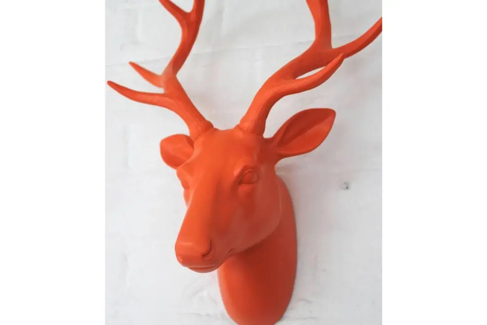 Duvar Aksesuarı Geyik Büst Turuncu