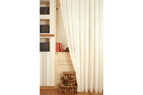Viskonlu Şantuklu Tül Ekru 1-3 Sık Pile 100X260