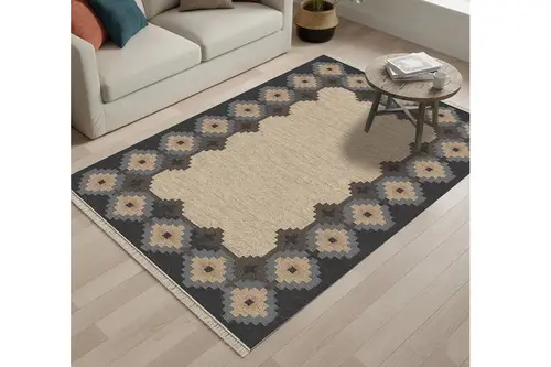 Atlas Geometrik Vintage Dokuma Taban Halı, 420 Yng, 60X120 Cm