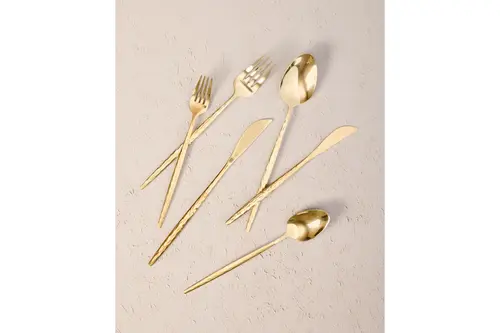 The Mia Shiny Çatal Kaşık Bıçak Takımı Gold 24 Parça