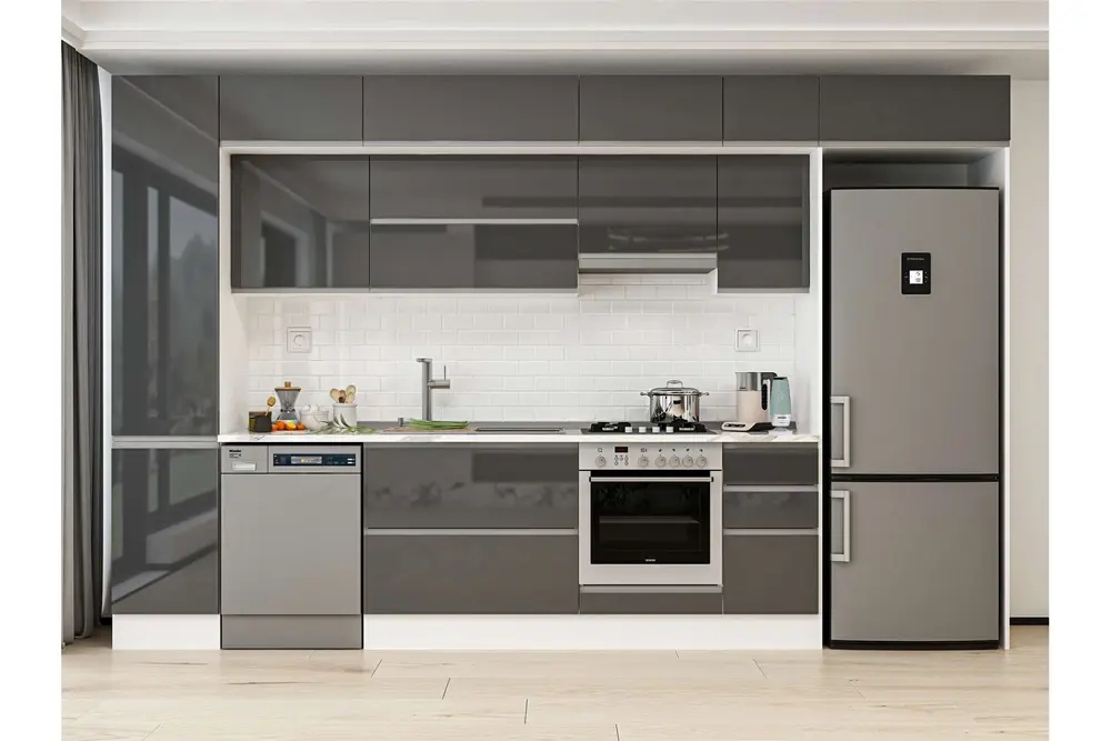 Alvinka 365X240 Cm Mutfak Dolabı, Mbb E80B45S40 1 Antrasit Suntalam