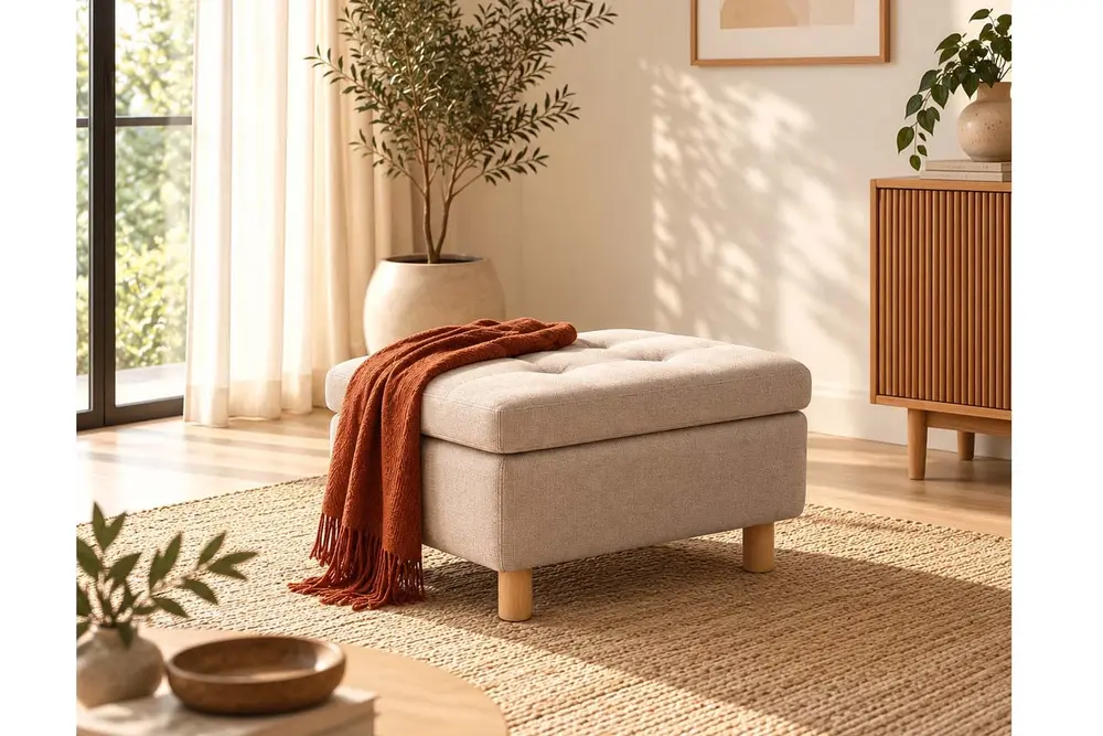 Papillon Sandıklı Puf Krem