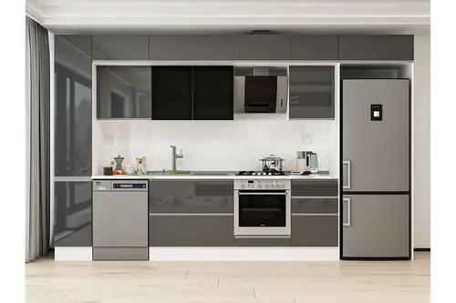 Alvinka 370X240 Cm Mutfak Dolabı, Mbb E80B40S50 3 Antrasit Suntalam