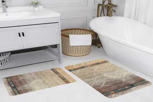 Rovigo Home Dijital Baskılı İkili Banyo Paspas Takımı Rvg5183