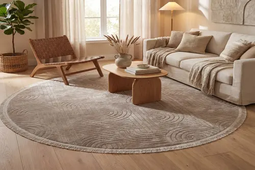Şönil Dokuma Yuvarlak Halı 100X100 Cm Lna8-Ssv-Yv-100