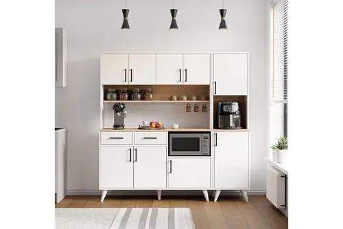 Lavo Çok Amaçlı Kahve Köşesi Dolabı, 9 Kapaklı, 180 Cm