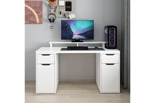 Alen Çalışma Masası, Beyaz, 2 Çekmeceli, 150 Cm