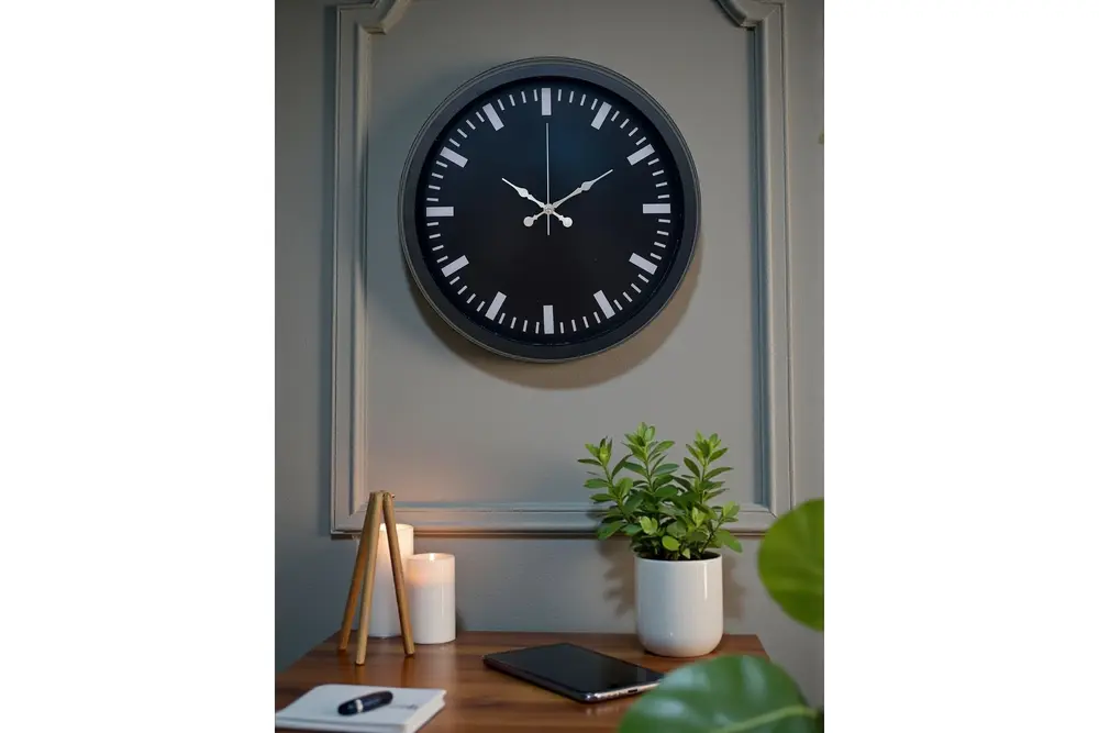 Black Baseline Metal Duvar Saati 40 Cm