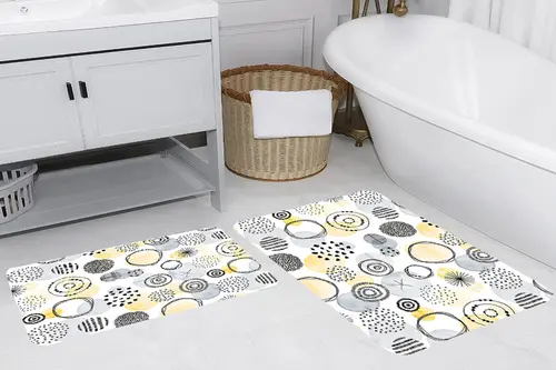 Rovigo Home Dijital Baskılı İkili Banyo Paspas Takımı, Rvg5257