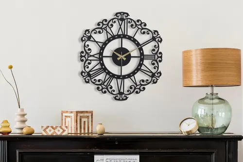 Muyika Modellato Metal Siyah Duvar Saati 50Cm