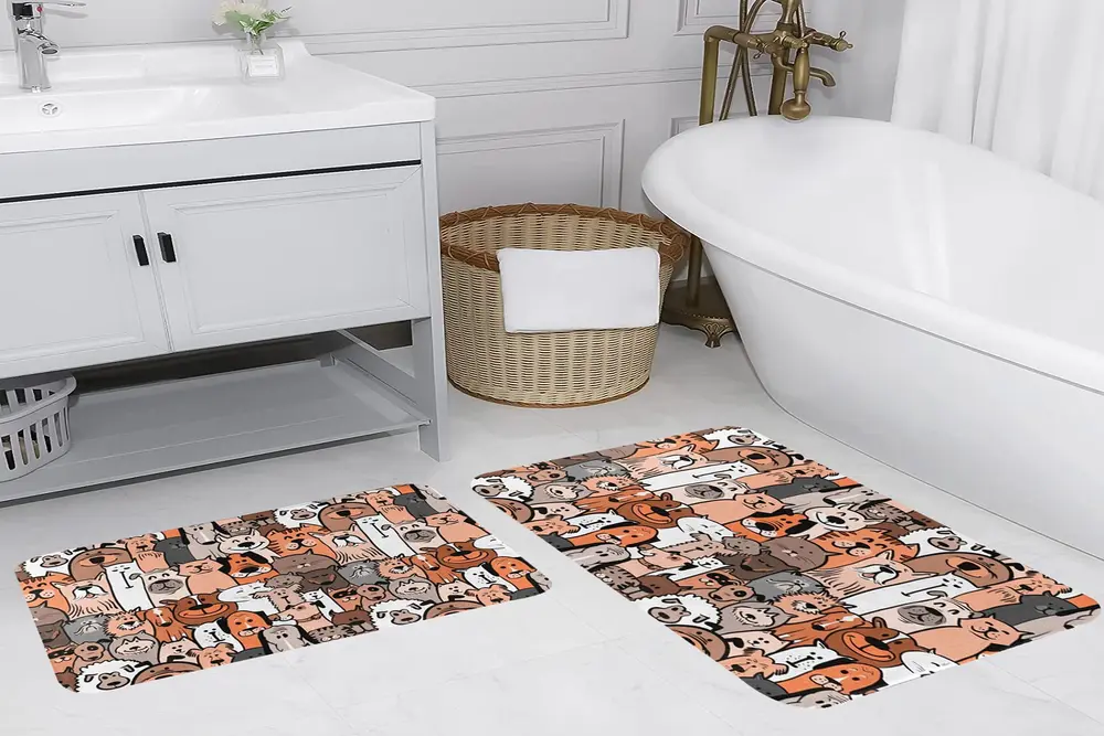Rovigo Home Dijital Baskılı İkili Banyo Paspas Takımı Rvg5122