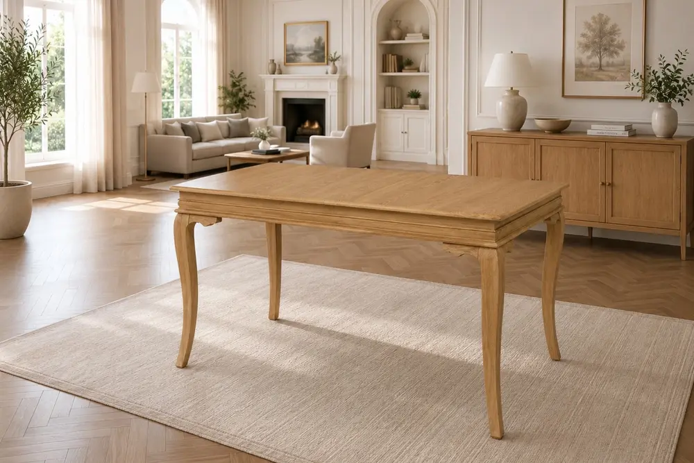 Rustik Sabit Mutfak Masası, 110 Cm, Meşe