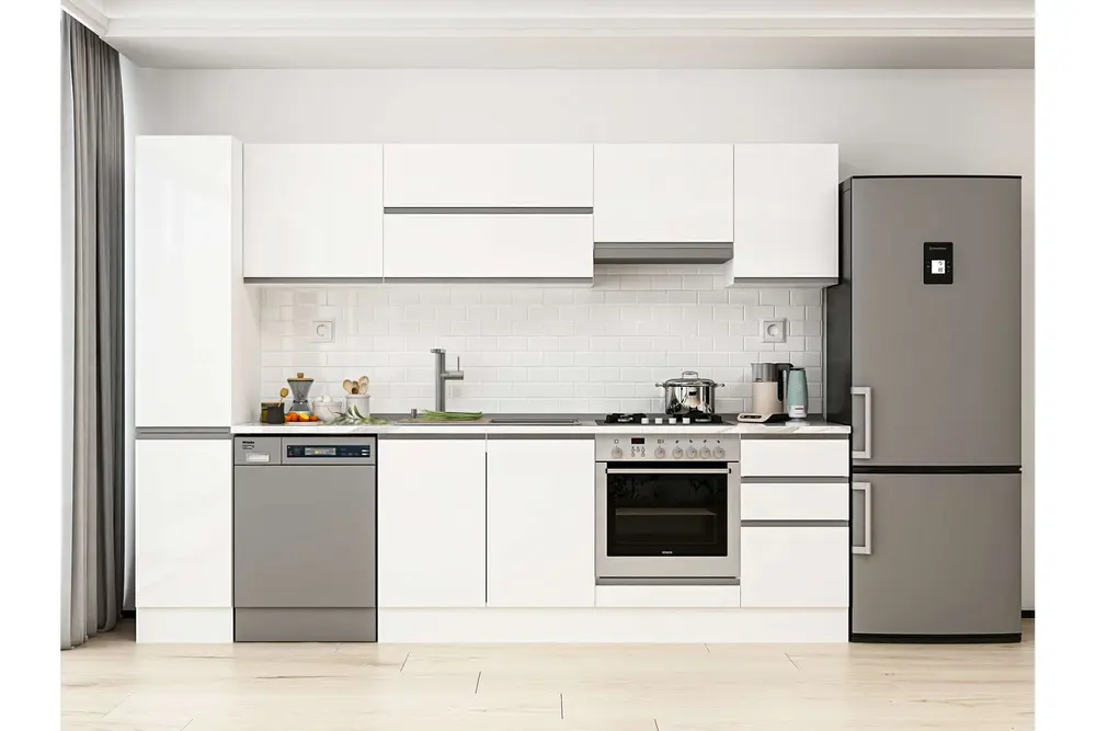 Alvinka 285X210 Cm Mutfak Dolabı, Mb E80B40S45 1 Beyaz Suntalam