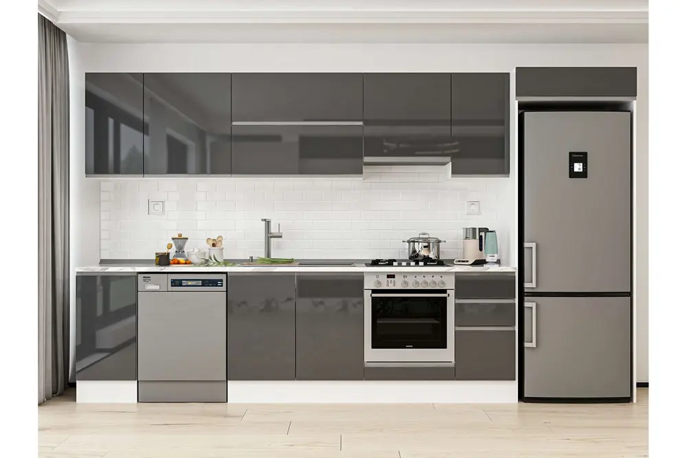 Alvinka 360X222 Cm Mutfak Dolabı, Mb E80S40S40 1 Antrasit Suntalam