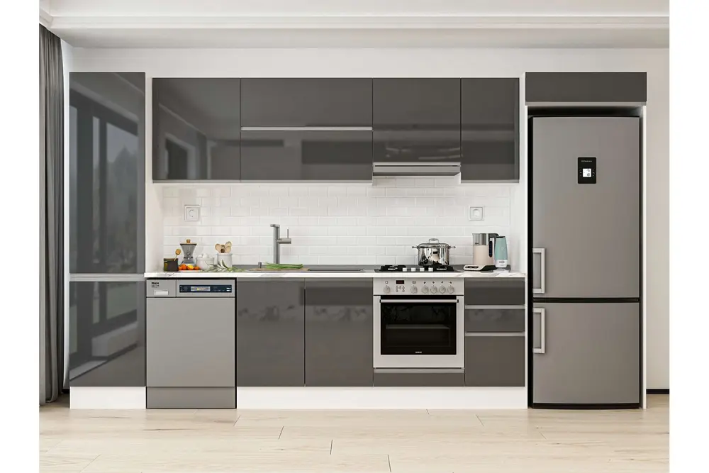 Alvinka 380X222 Cm Mutfak Dolabı, Mbb E90B50S40 1 Antrasit Suntalam