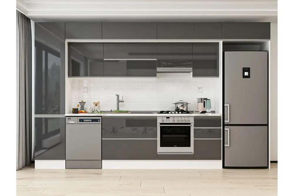 Alvinka 385X240 Cm Mutfak Dolabı, Mbb E90B50S45 1 Antrasit Suntalam
