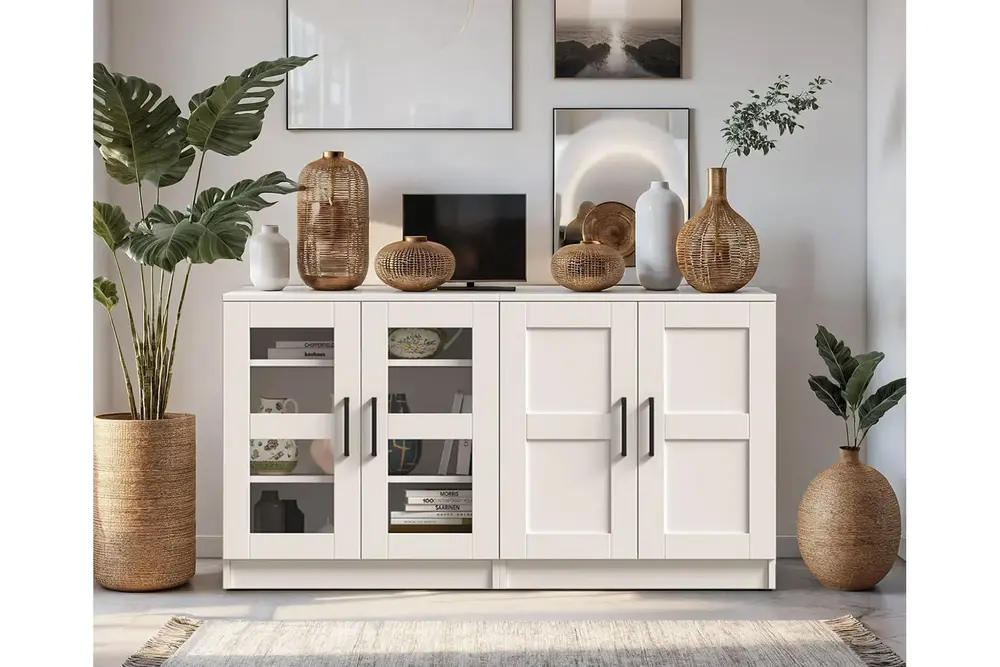 Dekorex Kns204K Beyaz 4 Kapaklı Konsol