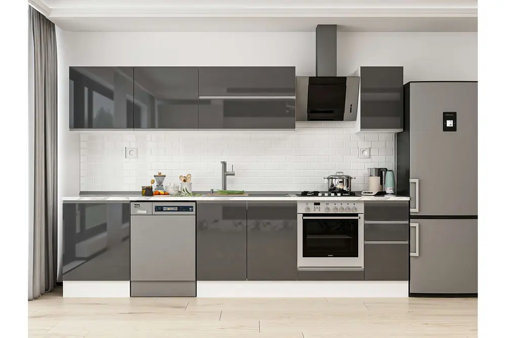 Alvinka 310X210 Cm Mutfak Dolabı, M E90S60S40 2 Antrasit Suntalam