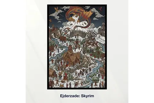 Miniaworks Ejderzade: Skyrim Siyah Çerçeveli Poster 21X30