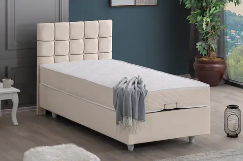 Tavira Baza Başlık Ve Yatak Seti, Krem 150X200