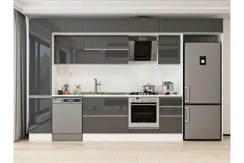 Alvinka 370X240 Cm Mutfak Dolabı, Mbb E80B45S45 2 Antrasit Suntalam