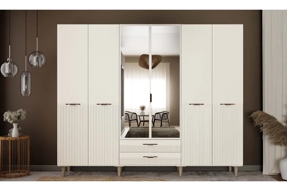 Alina %100 Mdf Gardırop, Aytaşı, 6 Kapaklı