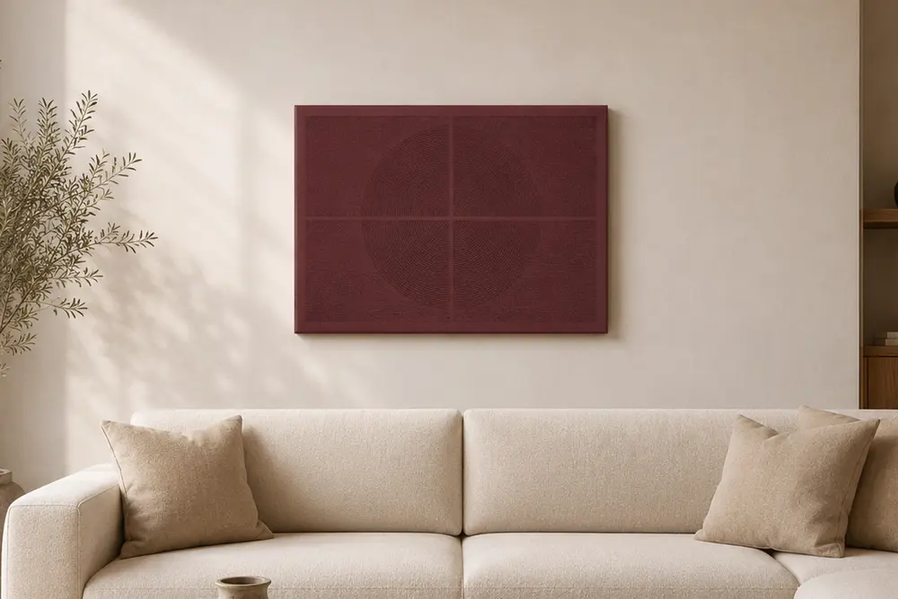 Aria Modern Dokulu Tablo, Bordo 50X70 Cm