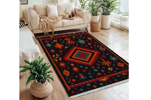 Gece Ateşi Vintage Dokuma Taban Halı, 407 Yng, 60X120 Cm