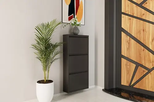 Linea Metal Ayakkabılık, Antrasit, 3 Kapaklı