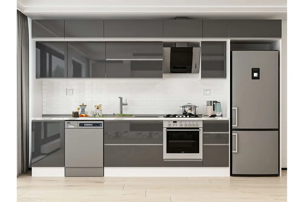 Alvinka 380X240 Cm Mutfak Dolabı, Mb E90S50S40 2 Antrasit Suntalam