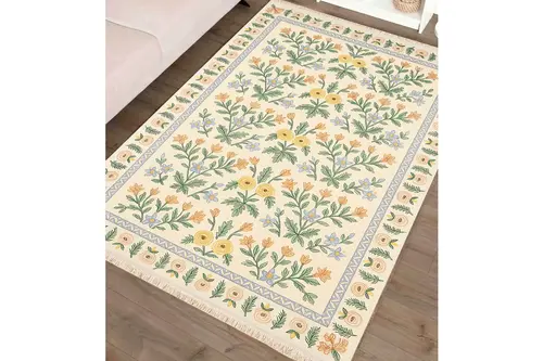 Flower Baskılı Dokuma Taban Halı, 134 Yng, 60X120 Cm