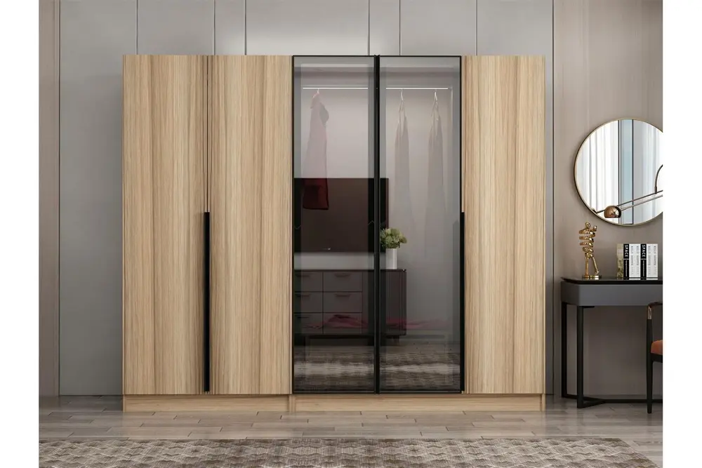 Nisa Plus 5 Kapaklı 2 Çekmece Dolap Dore Plus Dore Reflekte Cam