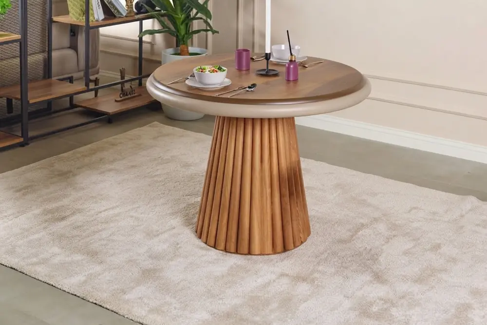Somera Ceviz Kaplama Masa, 100 Cm