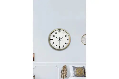 Eskitme Standart Metal Klasik Duvar Saati 40 Cm