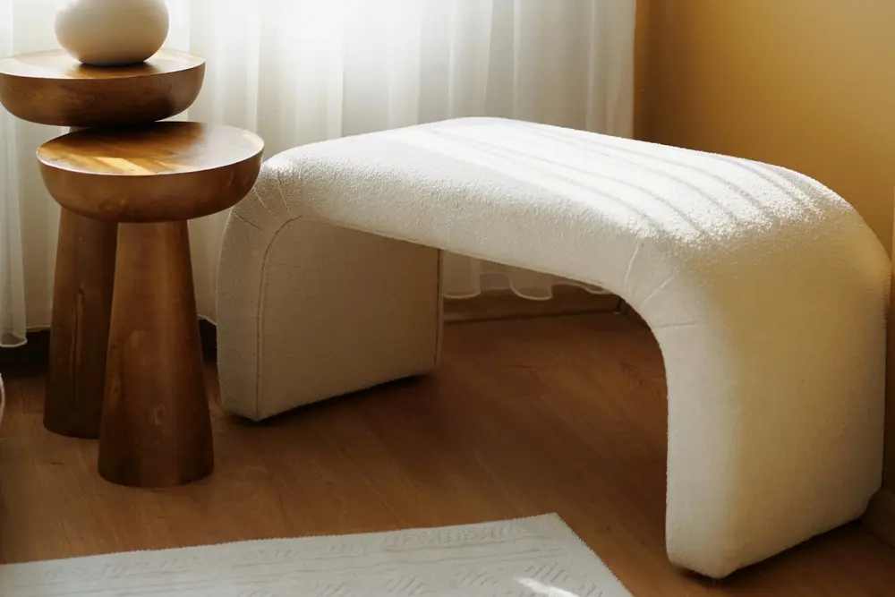 Evodeko Nu Bench Puf, Beyaz, 01