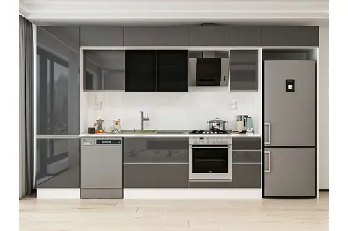Alvinka 380X240 Cm Mutfak Dolabı, Mbb E80B60S40 3 Antrasit Suntalam