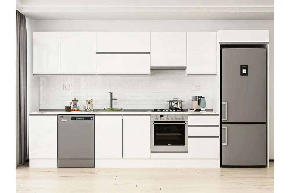 Alvinka 385X222 Cm Mutfak Dolabı, Mb E90S45S50 1 Beyaz Suntalam