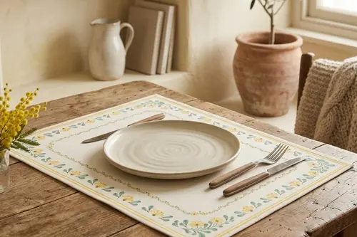 Blossom Sarı Altılı Amerikan Servis Takımı