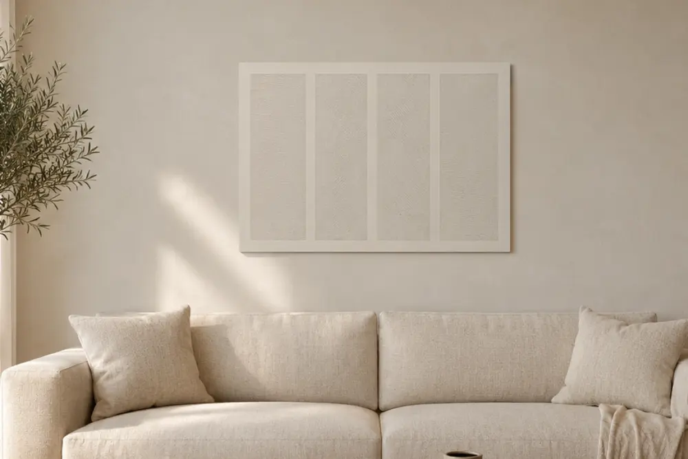 Linea Modern Dokulu Tablo, Krem 50X70 Cm